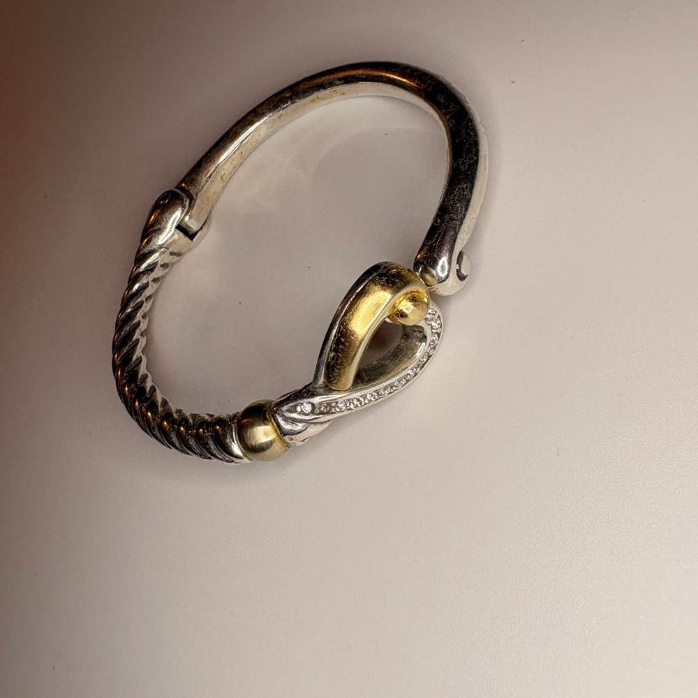 Brighton Silver and Gold Heart Bangle